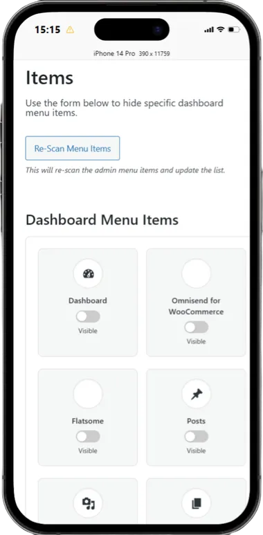 Custom WordPress Plugins — mobile view