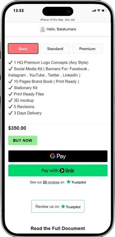 WooCommerce Digital Services Platform — mobile view