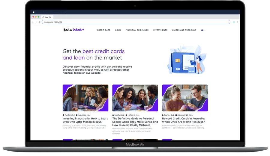 Financial Information Websites — desktop view